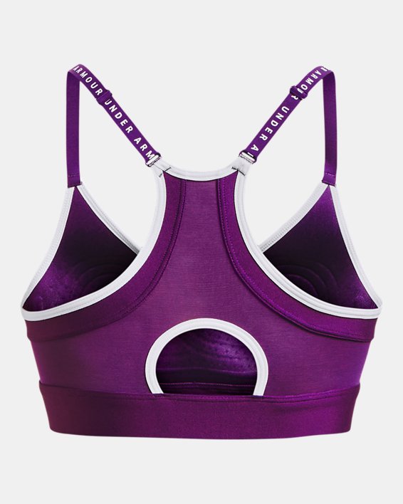 Women's UA Infinity Low Covered Sports Bra, Purple, pdpMainDesktop image number 9